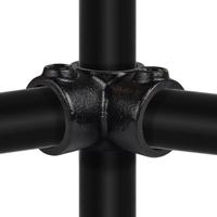 Buiskoppeling Hoekstuk doorlopende staander - zwart-A / 21,3 mm
